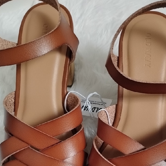 NWT Old Navy Brown Platform Open Toe Sandals Boho Feminine 70s - Picture 7 of 15